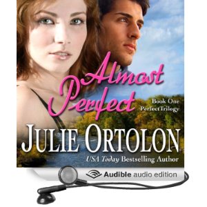 Audiobook cover for Almost Perfect, a romance novel by Julie Ortolon